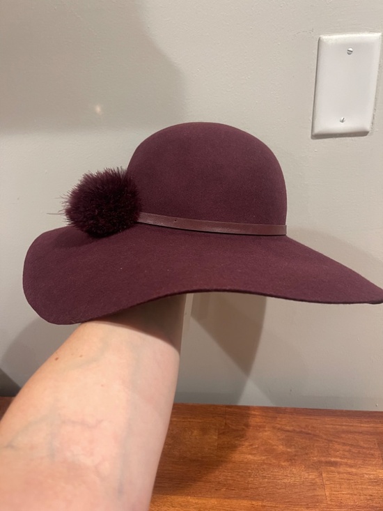 Ted Baker London Feather Pom Floppy Hat Deep Purple 100% Wool NWT main image 7
